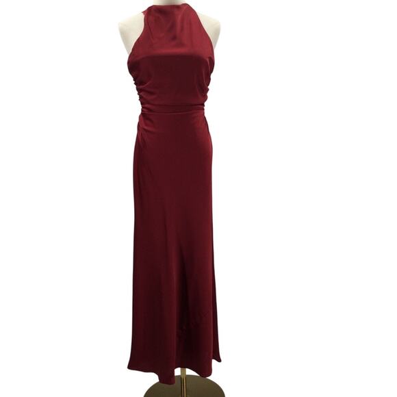 AW BRIDAL 4 S deep claret red Teigne wedding guest bridesmaid maxi dress NEW b51 - Picture 3 of 9